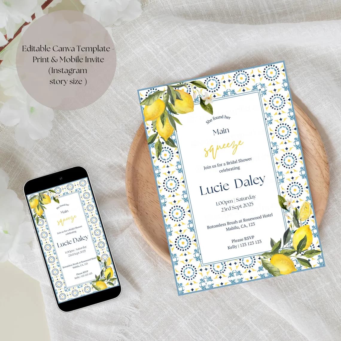 Amalfi Lemon Bridal Shower Invitation