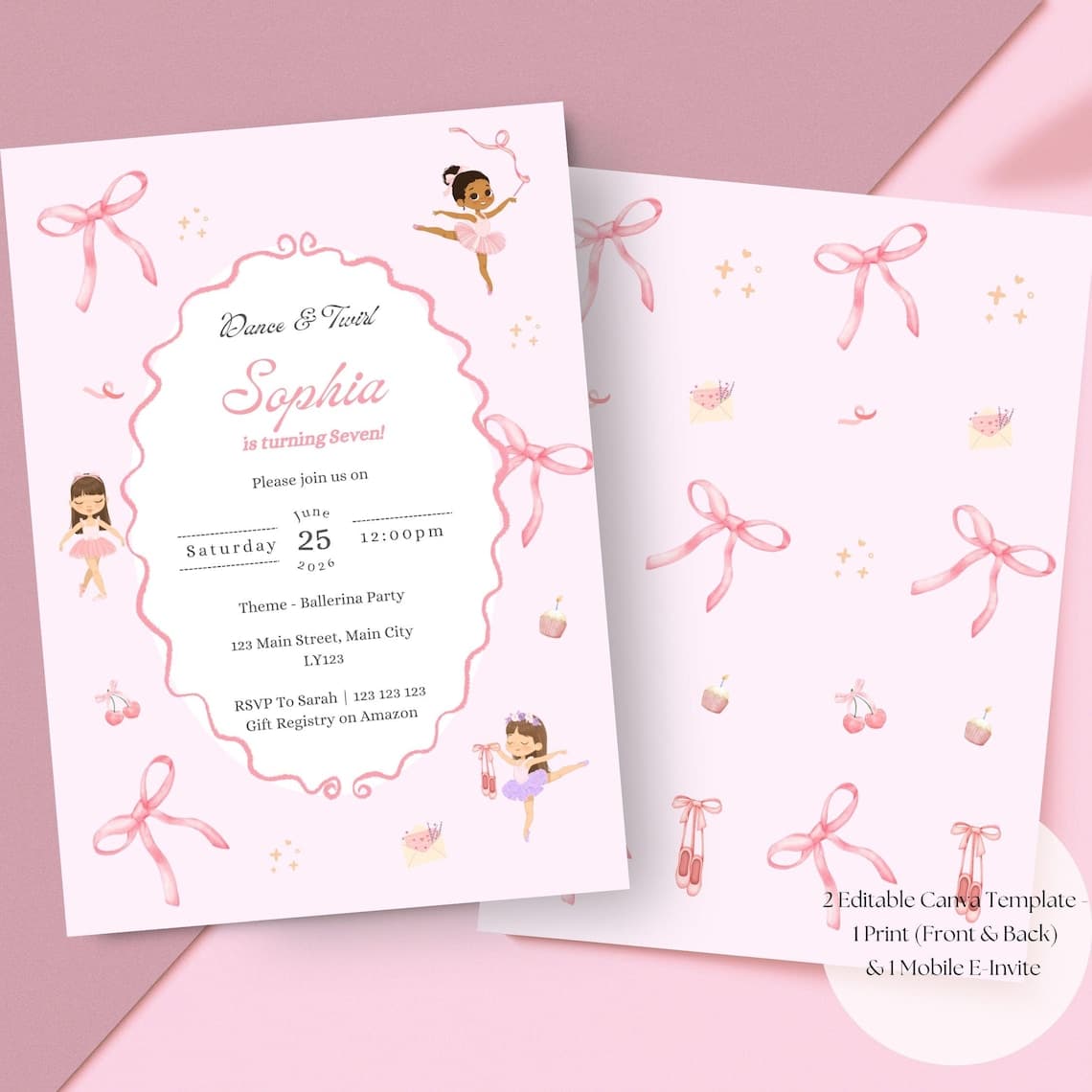 Ballerina Birthday Invitation
