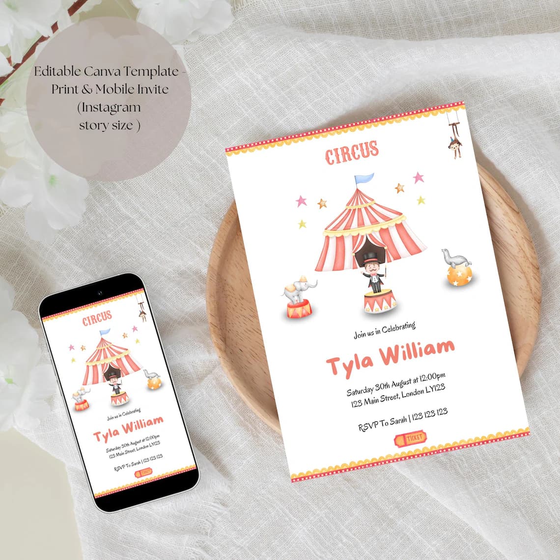 Circus Birthday Invitation