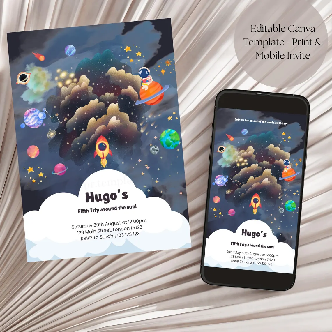 Outer Space Birthday Invitation