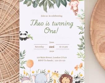 Jungle Safari Birthday Invitation