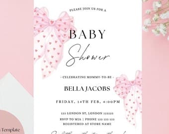 Pink Bow Valentine Baby Shower