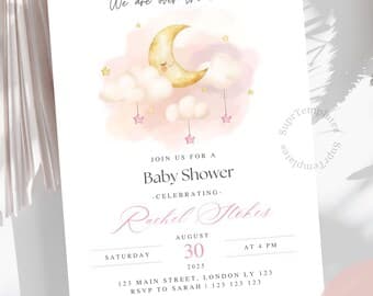 Over the Moon Baby Shower – Pink