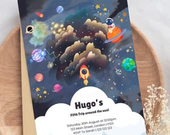 Outer Space Birthday Invitation