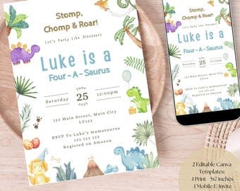 Dinosaur Birthday Invitation