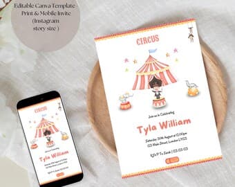 Circus Birthday Invitation