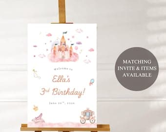 Princess Birthday Welcome Sign