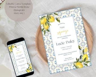 Amalfi Lemon Bridal Shower Invitation
